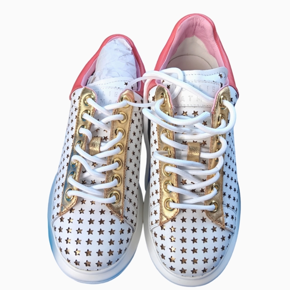 Hollie Watman Star Gazing Fashion Sneakers - White / Red sz 9 NWOT